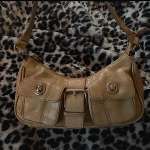 Stylish Tan Crocodile-Embossed Women's Bag